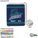 72 Hr Fast Ship - Team Blanket in Plush Sherpa Faux Wool Lined Micro Mink, Couch size (50"x60")