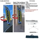 13' Medium Feather Flag Kit, Full Color Graphics Double Sided, Outdoor Spike Base, Indoor Cross Base