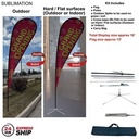 24Hr Express Ship - 16' XL Tear Drop Flag Kit, Full Color Graphic Double Side, Outdoor & Indoor Use