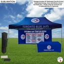 Deluxe Event Package, 20' Sublimated Tent Kit, Single Sided 20' Backwall, and 6' Box Fit Tablecloth