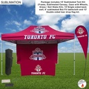 Deluxe Tent Flag Package, 15' Tent kit, 15' Backwall, Box Fit Tablecloth, and Double sided Flag Kit
