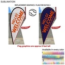 Replacement Flag for 9' Small Tear Drop Flag Kit, Full Color Graphics One Side
