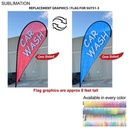 Replacement Flag for 12' Medium Tear Drop Flag Kit, Full Color Graphics One Side