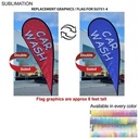 Replacement Flag for 12' Medium Tear Drop Flag Kit, Full Color Graphics Double Sided