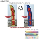 Replacement Flag for 15' Large Feather Flag Kit, Full Color Graphics One Side