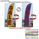 Replacement Flag for 15' Large Feather Flag Kit, Full Color Graphics Double Sided