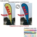Replacement Flag for 13.5' Large Tear Drop Flag Kit, Full Color Graphics One Side