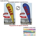 Replacement Flag for 13.5' Large Tear Drop Flag Kit, Full Color Graphics Double Sided