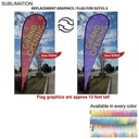 Replacement Flag for 16' X-Large Tear Drop Flag Kit, Full Color Graphics One Side