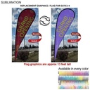 Replacement Flag for 16' X-Large Tear Drop Flag Kit, Full Color Graphics Double Sided