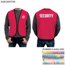 Domestic Made SECURITY Poplin Vest, Fully Sublimated Front and Back, Available in Every Color