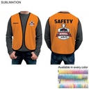 Domestic Made SAFETY Poplin Vest, Fully Sublimated Front and Back, Available in Every Color