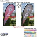 48Hr Quick Ship - Replacement Flag for 7.5' Small Tear Drop Flag Kit, Full Color Graphics One Side