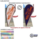48 Hr Quick Ship - Replacement Flag for 9' Small Tear Drop Flag Kit, Full Color Graphics One Side