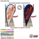 24Hr Express Ship - Replacement Flag for 9' Small Tear Drop Flag Kit, Full Color Graphics One Side