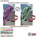 24Hr Express - Replacement Flag for 9' Small Tear Drop Flag Kit, Full Color Graphics Double Sided