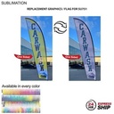 24Hr Express Ship - Replacement Flag for 13' Medium Feather Flag Kit, Full Color Graphics One Side