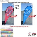 24Hr Express Ship - Replacement Flag for 12' Medium Tear Drop Flag Kit, Full Color Graphics One Side