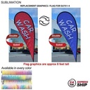 24Hr Express - Replacement Flag for 12' Medium Tear Drop Flag Kit, Full Color Graphics Double Sided