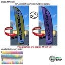 72Hr Fast Ship - Replacement Flag for 13' Medium Feather Flag Kit, Full Color Graphics Double Sided