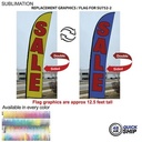 48 Hr Quick Ship - Replacement Flag for 15' Large Feather Flag Kit, Full Color Graphics Double Sided
