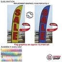 24Hr Express Ship- Replacement Flag for 15' Large Feather Flag Kit, Full Color Graphics Double Sided