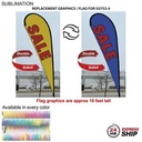 24Hr Express - Replacement Flag for 13.5' Large Tear Drop Flag Kit, Full Color Graphics Two Sided