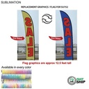 72Hr Fast Ship - Replacement Flag for 15' Large Feather Flag Kit, Full Color Graphics One Side
