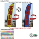 72Hr Fast Ship - Replacement Flag for 15' Large Feather Flag Kit, Full Color Graphics Double Sided