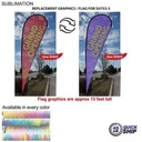 48 Hr Quick Ship - Replacement Flag for 16' X-Large Tear Drop Flag Kit, Full Color Graphics One Side