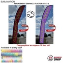 24Hr Express - Replacement Flag for 19' X-Large Feather Flag Kit, Full Color Graphics Double Sided