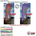 24Hr Express Ship- Replacement Flag for 16' X-Large Tear Drop Flag Kit, Full Color Graphics One Side