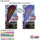 24Hr Express - Replacement Flag for 16' X-Large Tear Drop Flag Kit, Full Color Graphics Double Sided