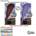 72Hr Fast - Replacement Flag for 16' X-Large Tear Drop Flag Kit, Full Color Graphics Double Sided