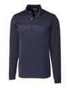 Cutter & Buck Traverse Stretch Stripe Eco Quarter Zip Mens Big and Tall Pullover
