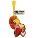 7 Piece Chocolate Hearts in Mesh Net w/ Label
