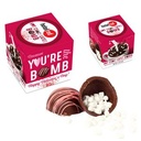 Valentines Day Hot Chocolate Bomb With Pink Drizzle In Gift Box