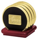 JAFFA® Four Coasters with Solid Cherry Stand