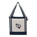 V Natural Striped Recycled Cotton Boat Bag