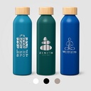 Eden Recycled Stainless Steel Bamboo Lid Water Bottle - 20 oz. - Laser Engraved